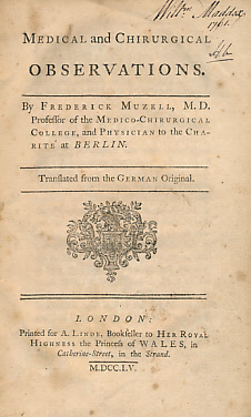 Image du vendeur pour Medical and Chirurgical Observations mis en vente par Barter Books Ltd