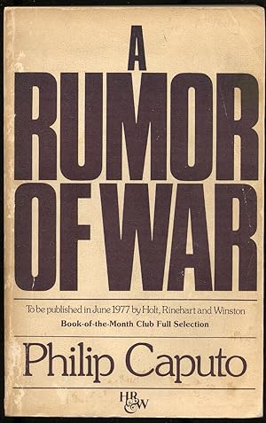 Immagine del venditore per A Rumor of War venduto da Between the Covers-Rare Books, Inc. ABAA