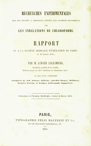 Recherches expérimentales sur les moyens à employer contre les accidens déterminés par les inhala...