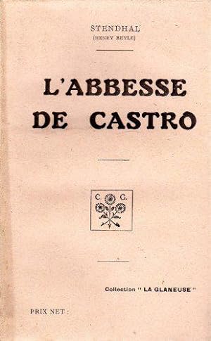 Image du vendeur pour L'abbesse de Castro Stendhal collection La Glaneuse mis en vente par JLG_livres anciens et modernes
