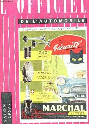 Seller image for L'OFFICIEL DE L'AUTOMOBILE - N20 - 69e ANNEE - 28 SEPTEMBRE 1959. for sale by Le-Livre