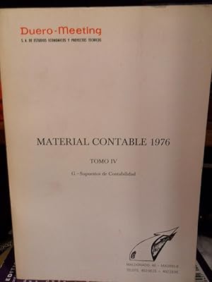 Imagen del vendedor de MATERIAL CONTABLE 1976 TOMO IV. G. - Supuestos de Contabilidad a la venta por Libros Dickens