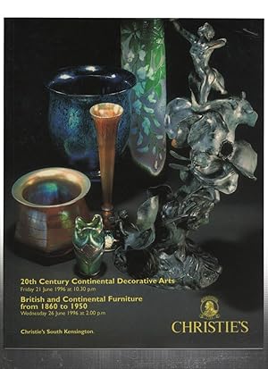 20th Century Continental Decorative Arts: Friday 21 June 1996, British and Continental Furniture ...