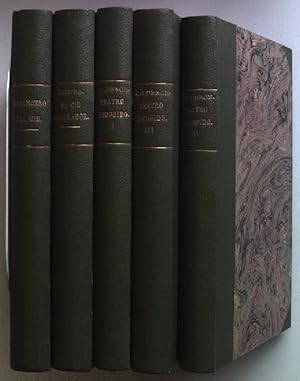 Immagine del venditore per Coleccion de Autores Espanoles (CONVOLUTE of 5 vols./ PAQUETE desde 5 tomos/ KONVOLUT aus 5 Bnden) - Romancero del Cid (nueva edicion anadida y reformada sobre las antiguas que contiene Doscientos y cinco romances)/ D. Antonio de Trueba y la Quintana: El cid campeador (novela historica original)/ Don Pedro Calderon de la Barca: Teatro Escogido (3 tomos) - Tomo primero: La vida es sueno/ La devocion de la cruz/ El principe constante/ El magico prodigioso/ Tomo segundo: El mdico de su honra/ El alcalde de Zalamea/ Eco y narciso/ El pintor de su deshonra/ Tomo tercero: La dama duende/ Mananas de abril y mayo/ Casa con dos puertas mala es de guardar/ En esta vida todo es verdad y todo mentira. venduto da books4less (Versandantiquariat Petra Gros GmbH & Co. KG)