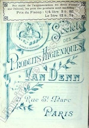 Seller image for Publicit / SOCIT DES PRODUITS HYGINIQUES VAN DENN, 21, Rue St Marc, Paris. for sale by Jean-Paul TIVILLIER