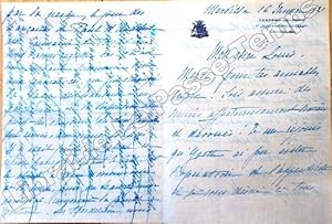 Imagen del vendedor de Lettres autographes signes / Correspondance de la MARQUISE DE MORIN-EYCARD au comte Louis d'Adhmar. a la venta por Jean-Paul TIVILLIER