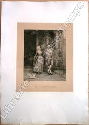 Image du vendeur pour Gravure - LA RPRIMANDE. Flix Vally, Sculpt. | A. de La Brely, Pinx. mis en vente par Jean-Paul TIVILLIER