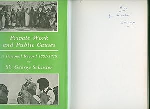 Image du vendeur pour Private Work and Public Causes; A Personal Record 1881-1978 [Signed] mis en vente par Little Stour Books PBFA Member