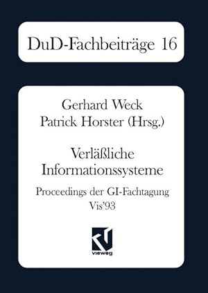 Imagen del vendedor de Verlssliche Informationssysteme (DuD-Fachbeitrge) a la venta por getbooks GmbH