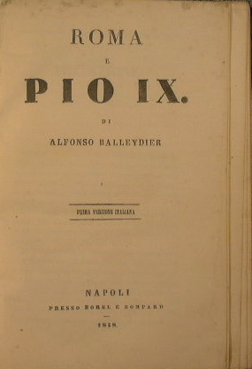 Imagen del vendedor de Roma e Pio IX a la venta por Antica Libreria Srl