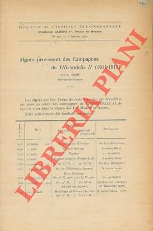Algues provenant des Campagnes de l'Hirondelle II (1911-1912).