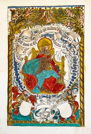 Seller image for Dio in trono. God Father seated on a throne in Heaven. for sale by libreria antiquaria perini Sas di Perini