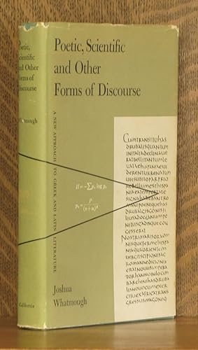 Image du vendeur pour POETIC, SCIENTIFIC AND OTHER FORMS OF DISCOURSE, A NEW APPROACH TO GREEK AND LATIN LITERATURE mis en vente par Andre Strong Bookseller