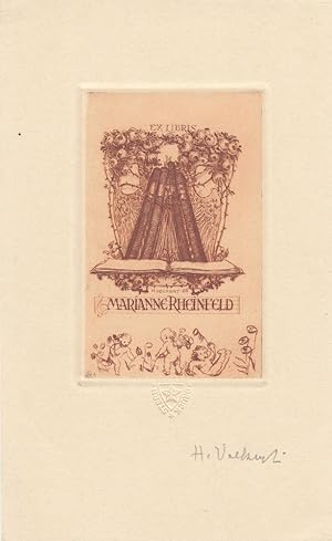 ExLibris Marianne Rheinfeld, Orig.-Rad., 1926, 16,5 x 10 cm, in der Platte signiert und datiert, ...