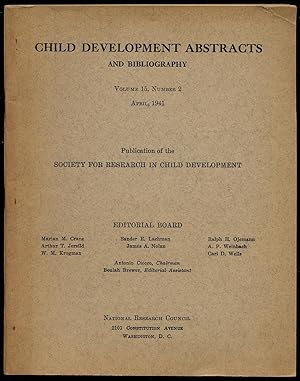 Bild des Verkufers fr CHILD DEVELOPMENT ABSTRACTS AND BIBLIOGRAPHY zum Verkauf von Between the Covers-Rare Books, Inc. ABAA