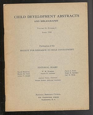 Bild des Verkufers fr CHILD DEVELOPMENT ABSTRACTS AND BIBLIOGRAPHY zum Verkauf von Between the Covers-Rare Books, Inc. ABAA