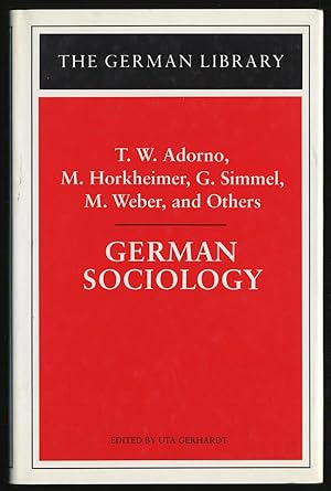 Bild des Verkufers fr GERMAN SOCIOLOGY zum Verkauf von Between the Covers-Rare Books, Inc. ABAA