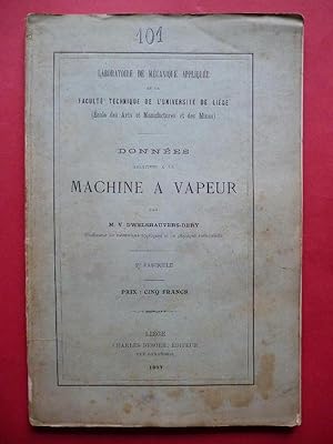 Seller image for Donnes Relatives  la Machine  Vapeur. 1er fascicule. for sale by Carmichael Alonso Libros