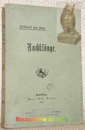 Imagen del vendedor de Nachklnge. Neue Gedichte und Novellen. a la venta por Bouquinerie du Varis