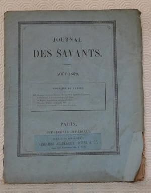 Bild des Verkufers fr Journal des savants. Aot 1869. Barthlemy de Saint Hilaire - La vie ou la lgende de Gotama. J. Bertrand - Les mathmatiques en Chine. A. Maury - Inscriptions antiques de l'Italie. Wallon - Histoire de Charles VIII. zum Verkauf von Bouquinerie du Varis