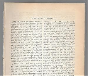 Seller image for James Russell Lowell for sale by Legacy Books II