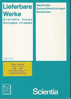 Bild des Verkufers fr Lieferbare Werke-Available books-Ouvrages livrables 1983/1984. zum Verkauf von Antiquariat Carl Wegner