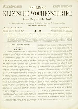 Ueber pachydermia larynges. Mittheilungen des Prof. Dr. Rudolf Virchow über die von ihm ertheilte...