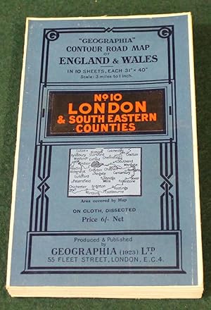 Seller image for Geographia" 10 Sheet Contour Road Map of England. Sheet 10: London & South Eastern Counties. Scale 3 miles to 1 inch. for sale by Bristow & Garland