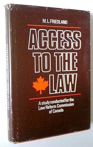 Immagine del venditore per Access to the Law. A study conducted for th law Reform Commission of Canada venduto da Claudine Bouvier