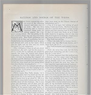 Seller image for Sayings And Doings Of The Todds for sale by Legacy Books II