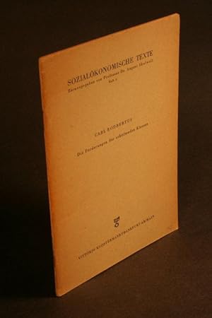 Imagen del vendedor de Die Forderungen der arbeitenden Klassen. Herausgegeben von August Skalweit a la venta por Steven Wolfe Books