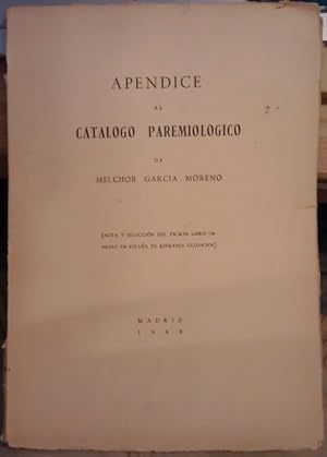 Imagen del vendedor de Apndice al Catlogo Paremiolgico a la venta por La Leona LibreRa