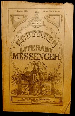 Image du vendeur pour THE SOUTHERN LITERARY MESSENGER. OCTOBER, 1863 NO. 10 [Confederate Imprint] mis en vente par BLACK SWAN BOOKS, INC., ABAA, ILAB