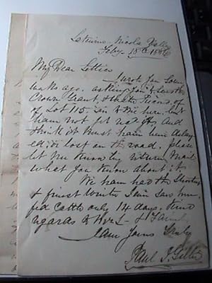 1883 - 1886 SMALL ARCHIVE OF HANDWRITTEN MANUSCRIPT LETTERS SIGNED [ALS] REFERENCING LAND CLAIMS ...
