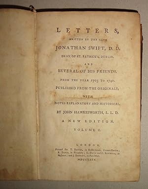 Imagen del vendedor de Letters Written by the Late Jonathan Swift, D. D. , Dean of St. Patrick's, Dublin, and Several of His Friends, from the Year 1703 to 1740: Volume II (Two) a la venta por DogStar Books