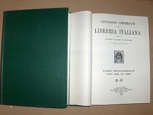 CATALOGO GENERALE della LIBRERIA ITALIANA. 2 BÄNDE *. TERZO SUPPLEMENTO DAL 1921 AL 1930 A - K / ...