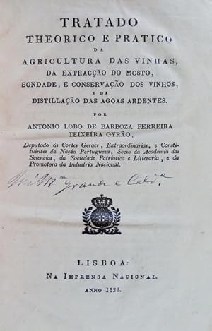 Seller image for TRATADO THEORICO E PRATICO DA AGRICULTURA DAS VINHAS, for sale by Livraria Castro e Silva