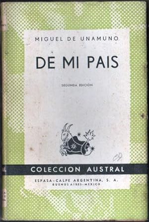 Imagen del vendedor de De mi pas: descripciones, relatos y artculos de costumbres. a la venta por Federico Burki