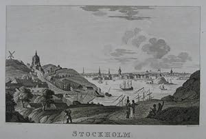 Stockholm. Kupferstich v. J. Berkowetz nach Stegmeyer. Wien um 1820, 12,5 x 21 cm