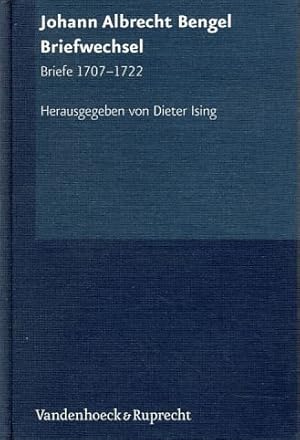 Bild des Verkufers fr Briefwechsel : Briefe 1707 - 1722. Hrsg. von Dieter Ising, Texte zur Geschichte des Pietismus Abt. 6 Johann Albrecht Bengel, Werke und Briefwechsel zum Verkauf von Fundus-Online GbR Borkert Schwarz Zerfa