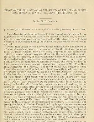 Imagen del vendedor de Report On The Transactions Of The Society Of Physics And Of Natural History Of Geneva, From June, 1868, To June, 1869 a la venta por Legacy Books II