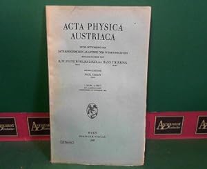 Bild des Verkufers fr Acta Physica Austriaca - 1.Band, 2. Heft. zum Verkauf von Antiquariat Deinbacher