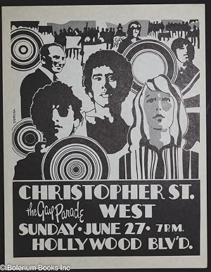 Seller image for Christopher St. West: the Gay Parade, Sunday. June 27. 7pm, Hollywood Blv'd. [handbill] for sale by Bolerium Books Inc.