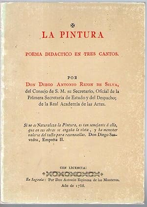 Image du vendeur pour PINTURA, LA - POEMA DIDACTICO EN TRES CANTOS mis en vente par Libreria Bibliomania