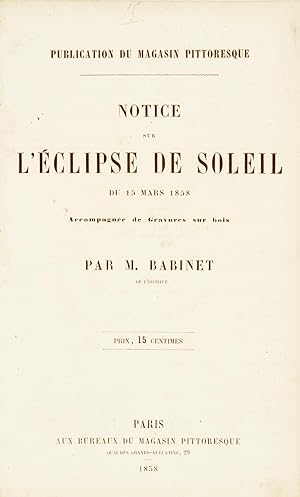 Notice sur l'éclipse de soleil du 15 mars 1858.