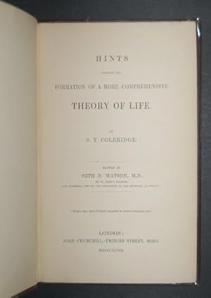 Seller image for Hints towards the Formation of a more comprehensive Theory of Life. Edited by Seth B. Watson. for sale by Forest Books, ABA-ILAB