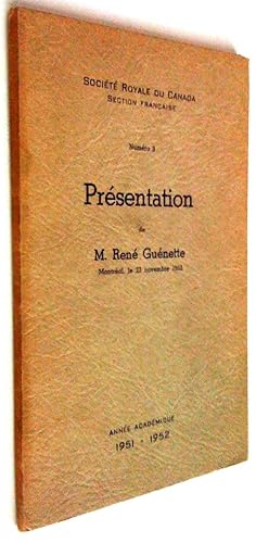 Seller image for Numro 9. Prsentation de M. Ren Gunette. Anne acadmique 1951-1952 for sale by Claudine Bouvier