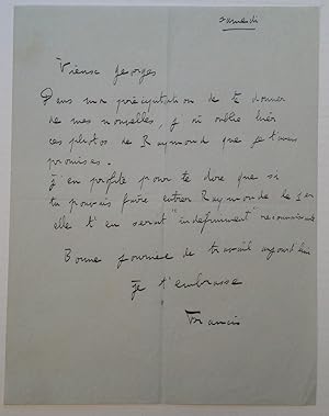 Autographed Letter Signed in French