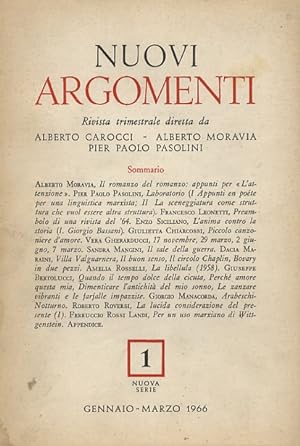Nuovi Argomenti. Rivista trimestrale diretta da Alberto Moravia, Alberto Carocci e Pier Paolo Pas...
