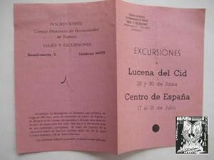 Folleto Publicidad - Advertising Brochure : EXCURSIONES A LUCENA DEL CID, CENTRO DE ESPAÑA.